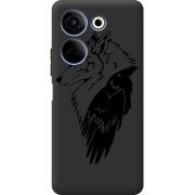 Черный чехол BoxFace Tecno Camon 20 Pro 4G Wolf and Raven
