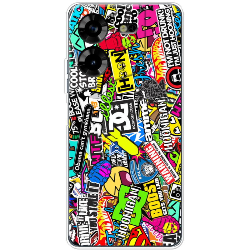 Чехол BoxFace Tecno POVA 5 Multicolored Inscriptions