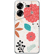 Чехол BoxFace Tecno POVA 5 Line Flowers