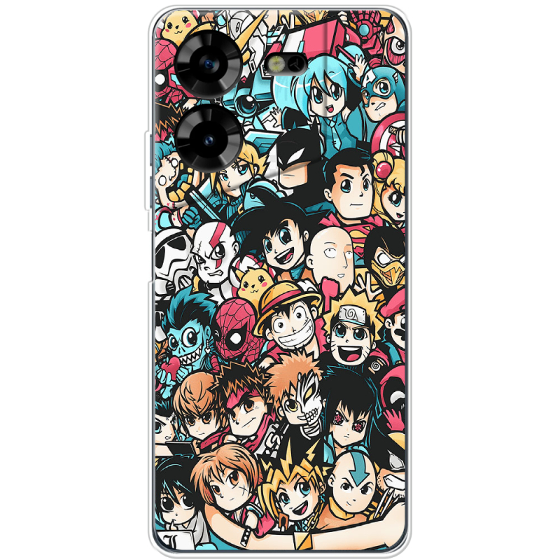 Чехол BoxFace Tecno POVA 5 Anime Stickers