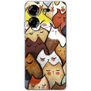 Чехол BoxFace Tecno POVA 5 Sleepy Cats