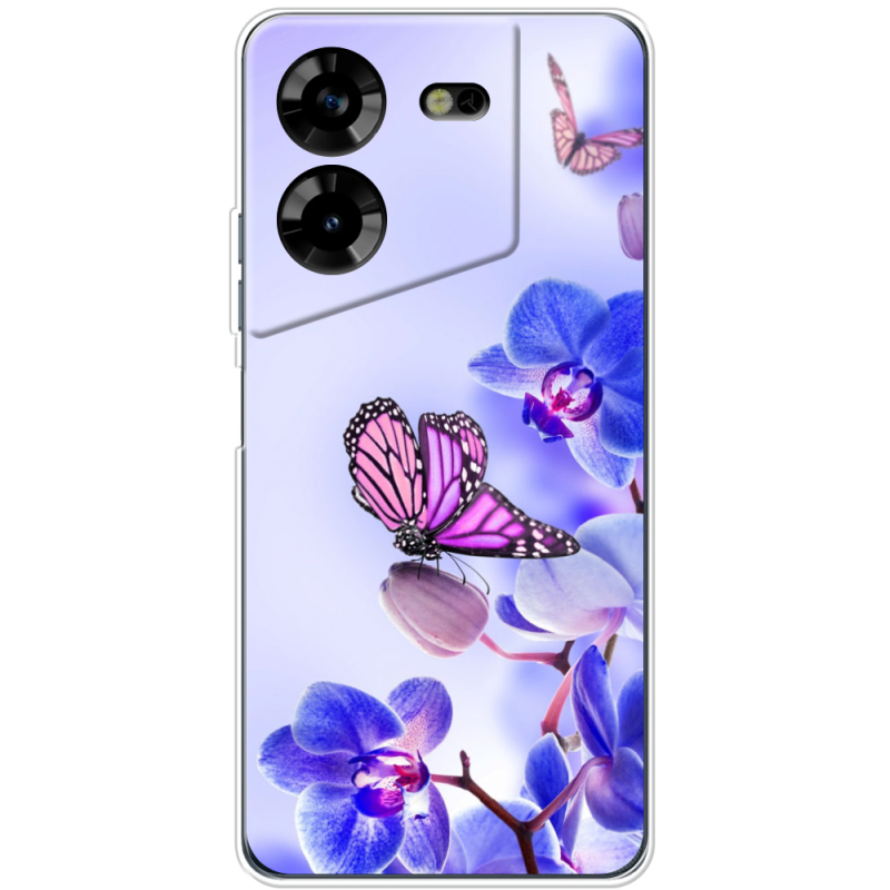 Чехол BoxFace Tecno POVA 5 Orchids and Butterflies