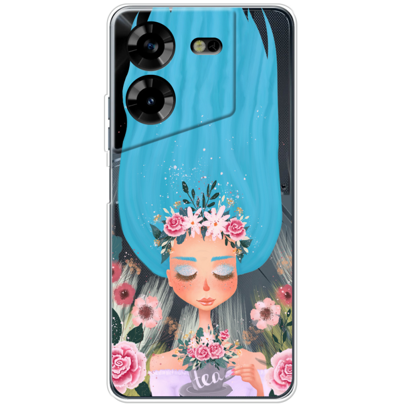 Прозрачный чехол BoxFace Tecno POVA 5 Blue Hair