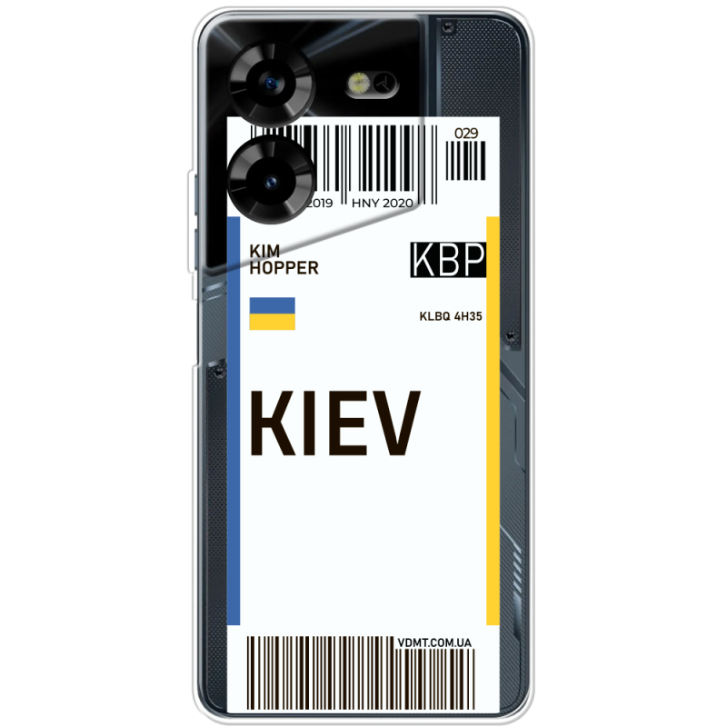 Прозрачный чехол BoxFace Tecno POVA 5 Ticket Kiev