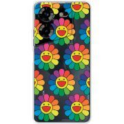 Прозрачный чехол BoxFace Tecno POVA 5 Hippie Flowers