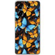 Прозрачный чехол BoxFace Tecno POVA 5 Butterfly Morpho