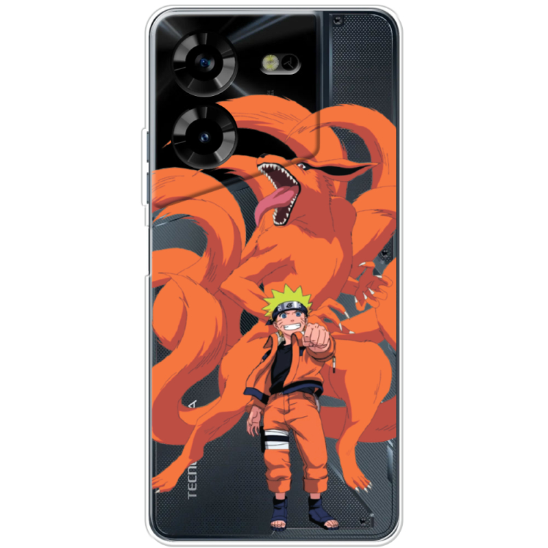 Прозрачный чехол BoxFace Tecno POVA 5 Naruto and Kurama