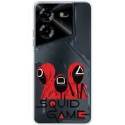 Прозрачный чехол BoxFace Tecno POVA 5 siquid game люди в красном