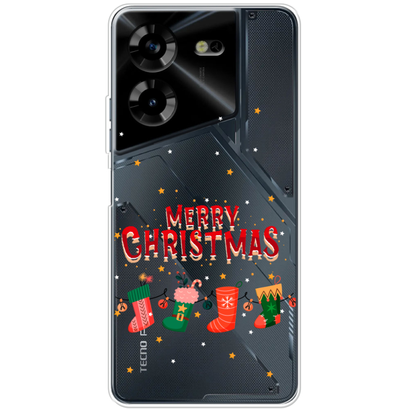 Прозрачный чехол BoxFace Tecno POVA 5 Merry Christmas