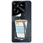 Прозрачный чехол BoxFace Tecno POVA 5 Segull in Cofee Pool
