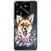 Прозрачный чехол BoxFace Tecno POVA 5 Winking Fox