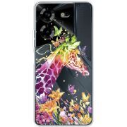 Прозрачный чехол BoxFace Tecno POVA 5 Colorful Giraffe