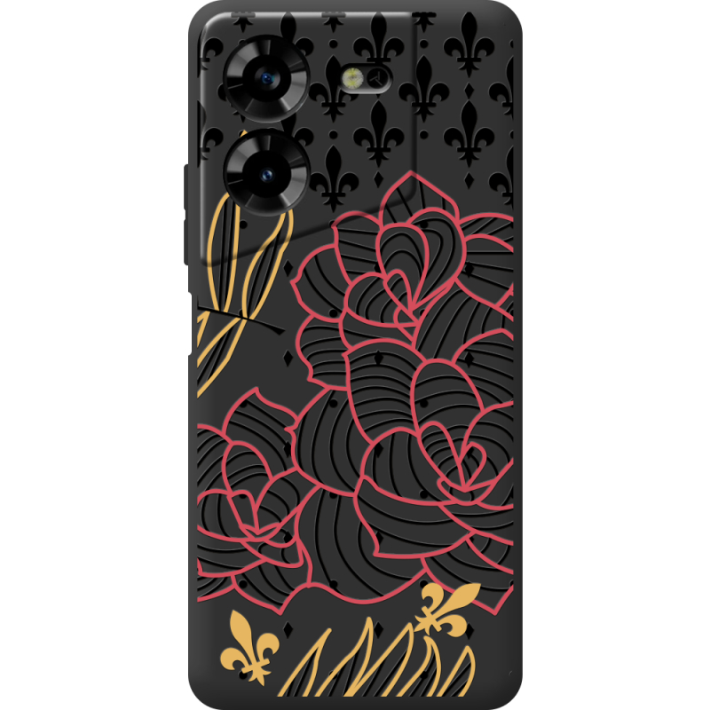 Черный чехол BoxFace Tecno POVA 5 FranceFlowers