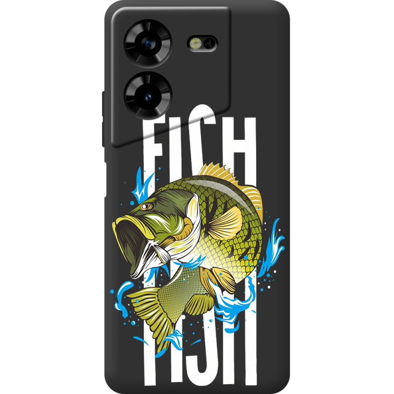 Черный чехол BoxFace Tecno POVA 5 Fish