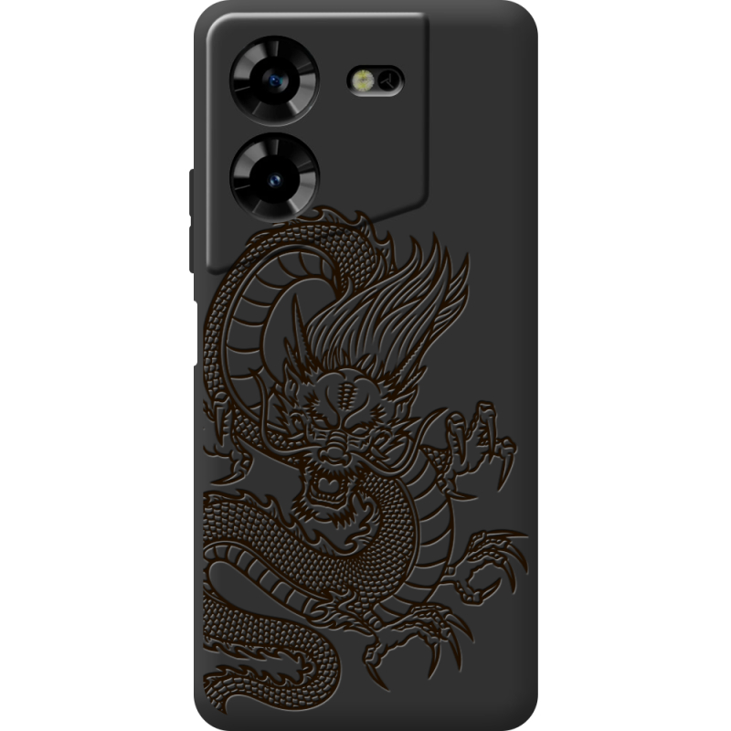 Черный чехол BoxFace Tecno POVA 5 Chinese Dragon