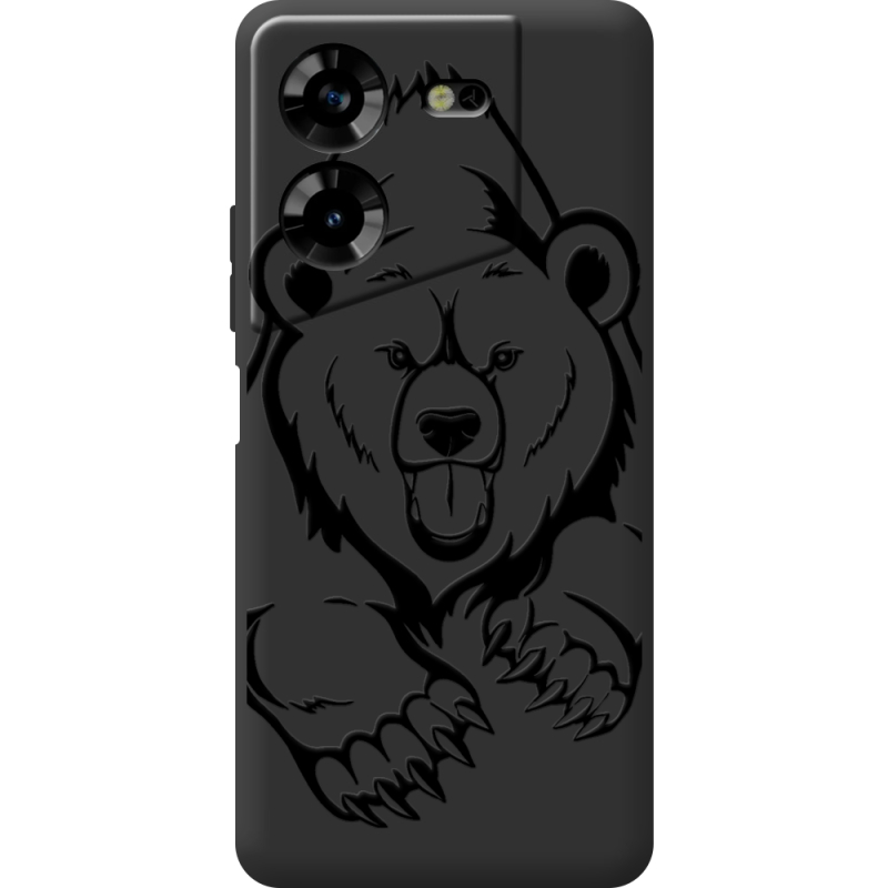 Черный чехол BoxFace Tecno POVA 5 Grizzly Bear