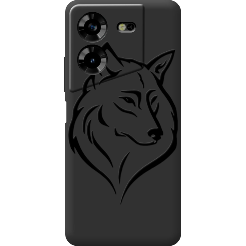 Черный чехол BoxFace Tecno POVA 5 Wolf