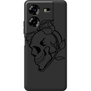 Черный чехол BoxFace Tecno POVA 5 Skull and Roses