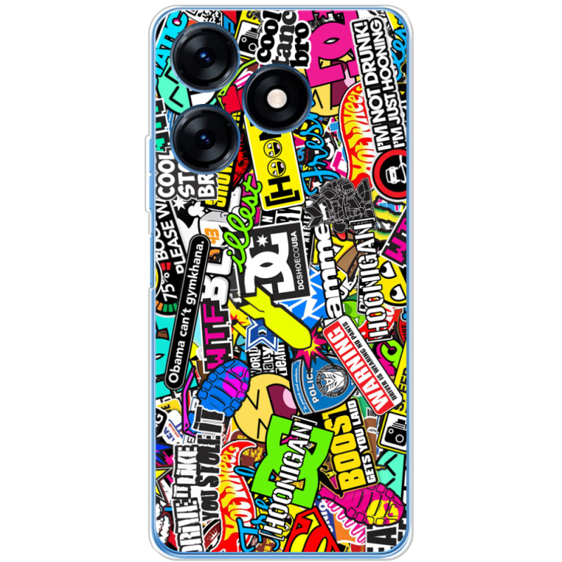 Чехол BoxFace Tecno Spark 10C Multicolored Inscriptions