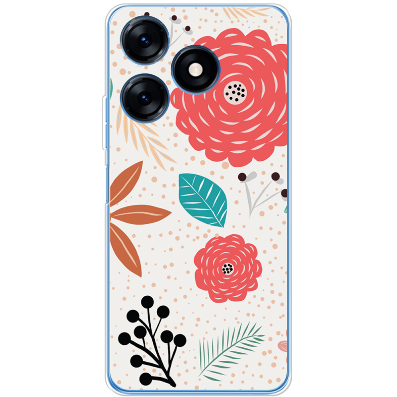 Чехол BoxFace Tecno Spark 10C Line Flowers