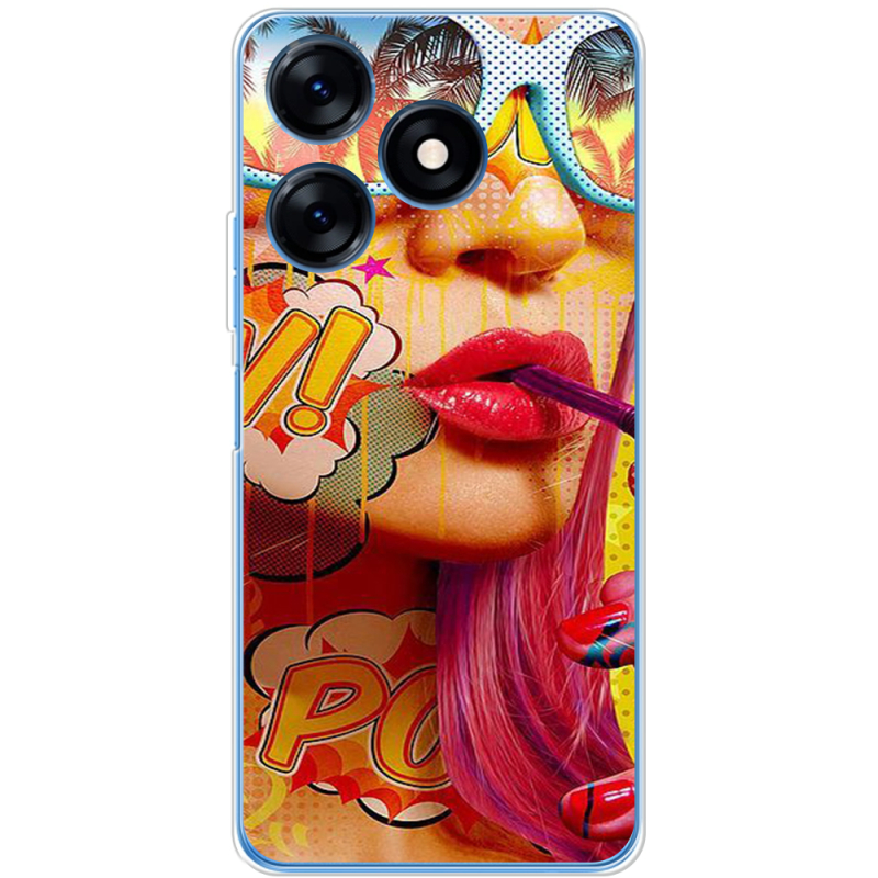 Чехол BoxFace Tecno Spark 10C Yellow Girl Pop Art