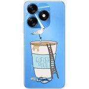 Прозрачный чехол BoxFace Tecno Spark 10C Segull in Cofee Pool
