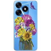 Прозрачный чехол BoxFace Tecno Spark 10C My Bouquet