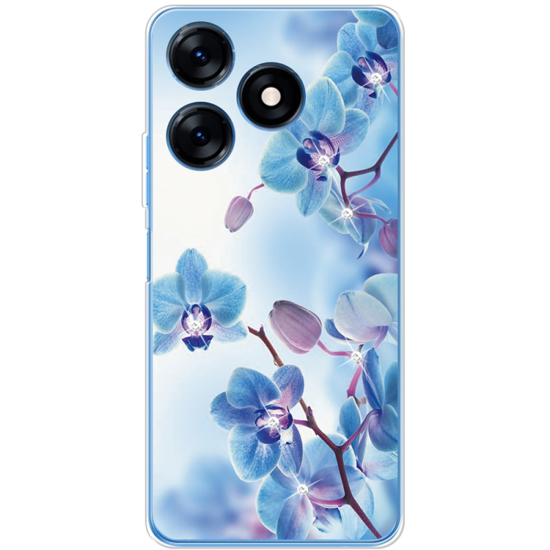 Чехол со стразами BoxFace Tecno Spark 10C Orchids