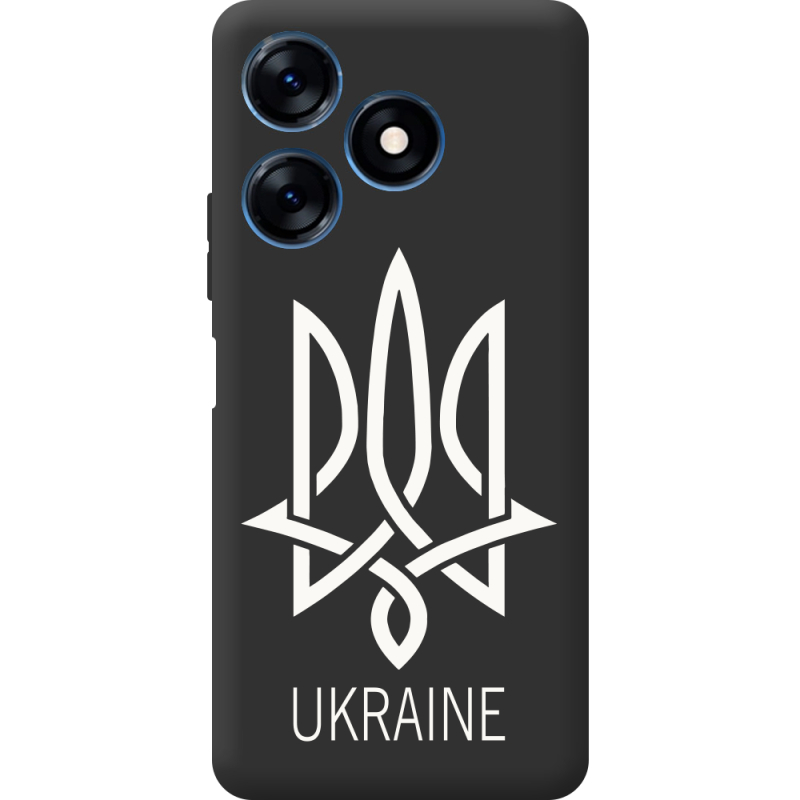Черный чехол BoxFace Tecno Spark 10C Тризуб монограмма ukraine