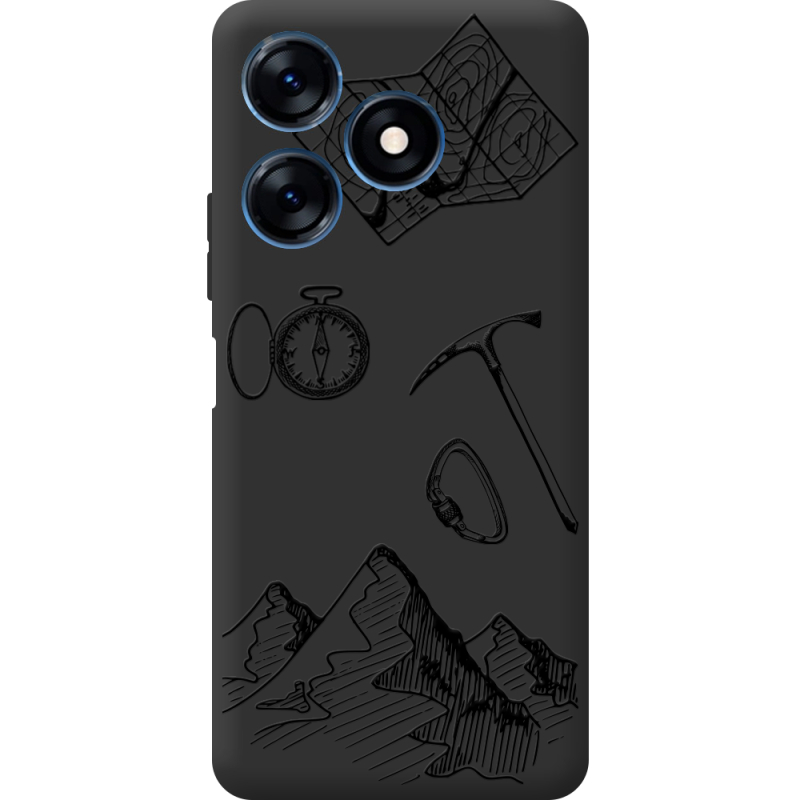 Черный чехол BoxFace Tecno Spark 10C Mountains