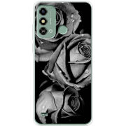 Чехол BoxFace ZTE Blade A53 Black and White Roses