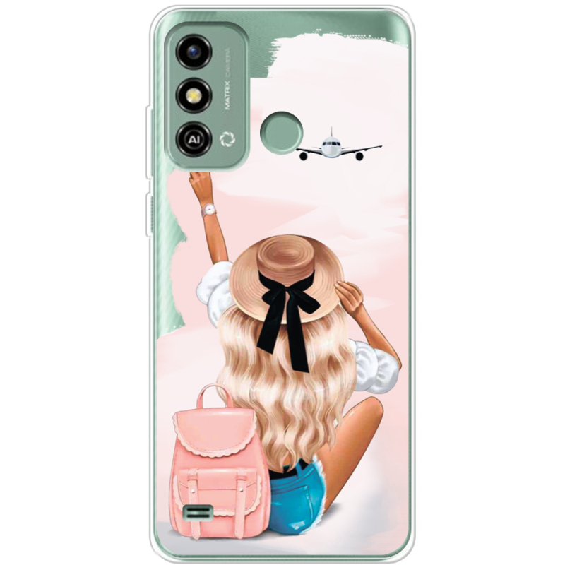 Прозрачный чехол BoxFace ZTE Blade A53 Travel Girl