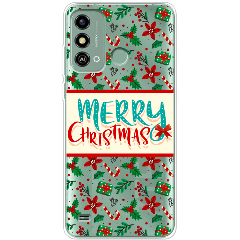 Прозрачный чехол BoxFace ZTE Blade A53 Vintage Christmas Pattern