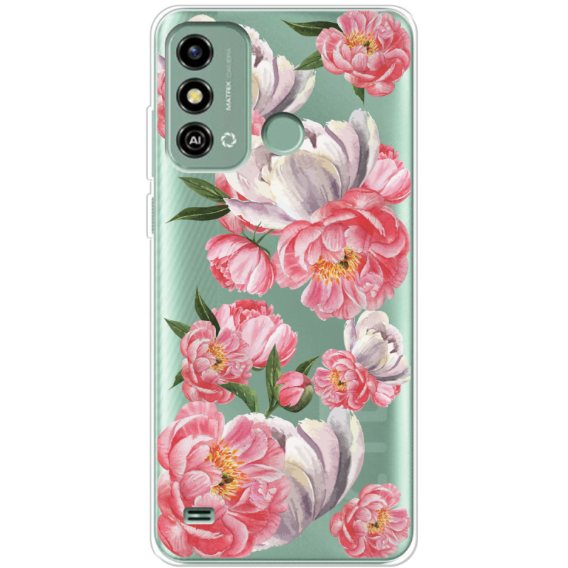 Прозрачный чехол BoxFace ZTE Blade A53 Peony Watercolor Style