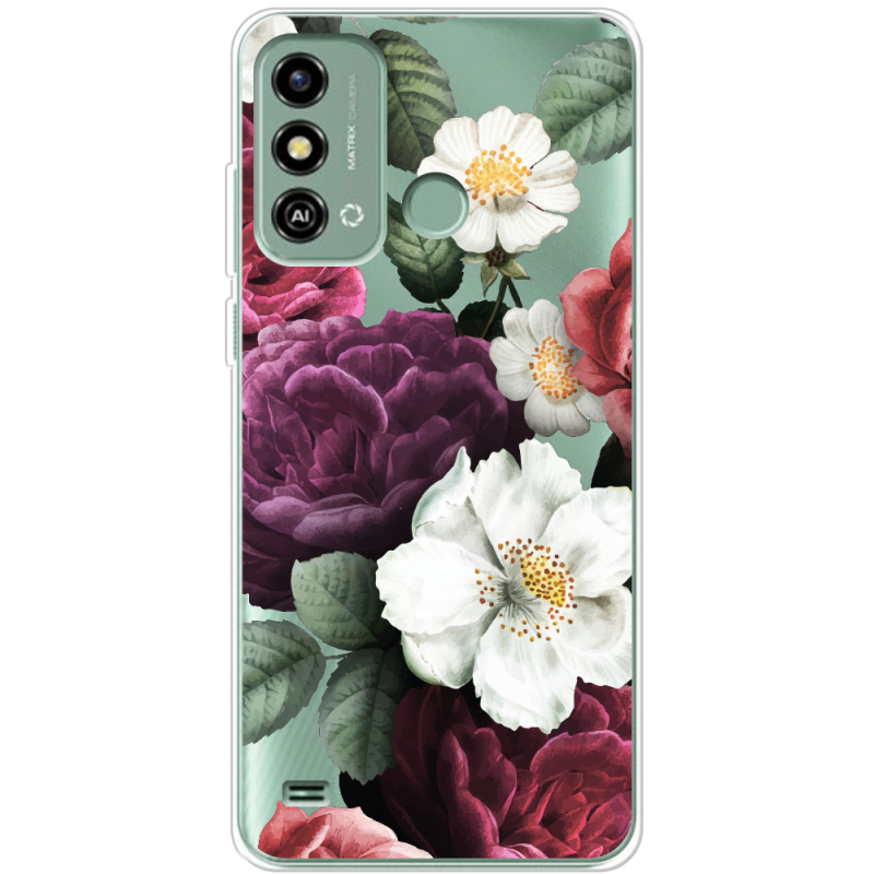 Прозрачный чехол BoxFace ZTE Blade A53 Floral Dark Dreams