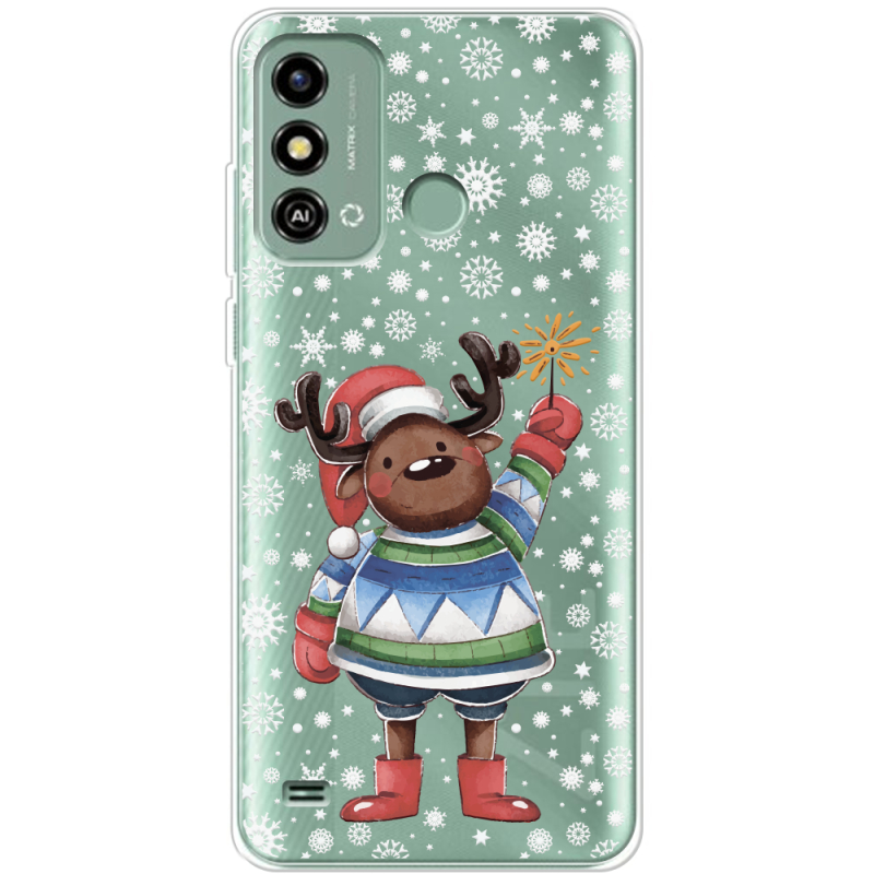 Прозрачный чехол BoxFace ZTE Blade A53 Christmas Deer with Snow