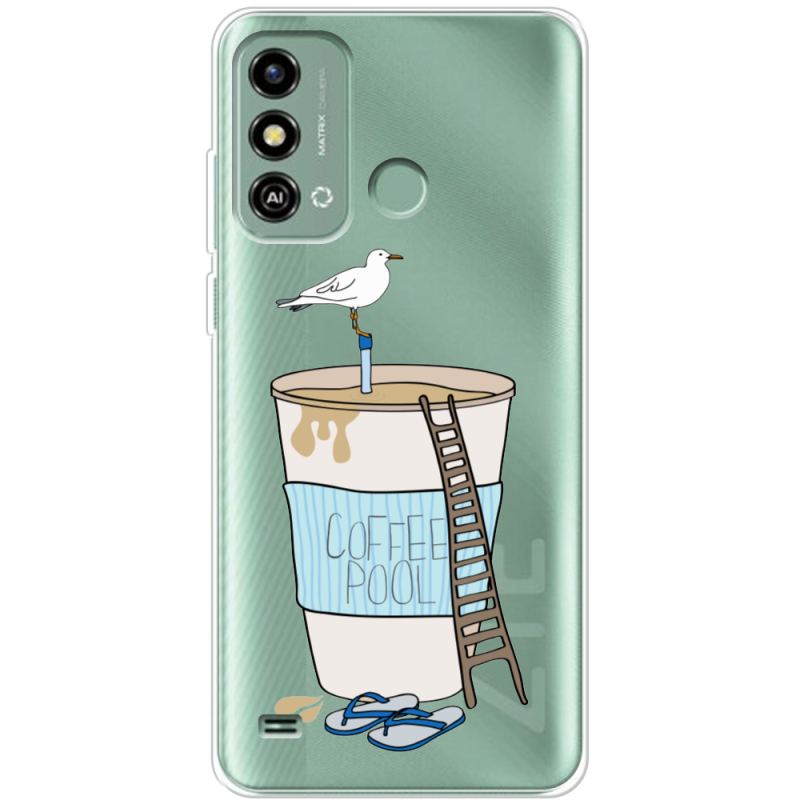 Прозрачный чехол BoxFace ZTE Blade A53 Segull in Cofee Pool