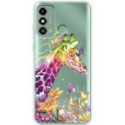 Прозрачный чехол BoxFace ZTE Blade A53 Colorful Giraffe