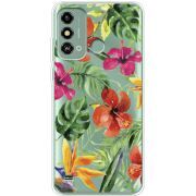 Прозрачный чехол BoxFace ZTE Blade A53 Tropical Flowers