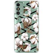 Прозрачный чехол BoxFace ZTE Blade A53 Cotton flowers