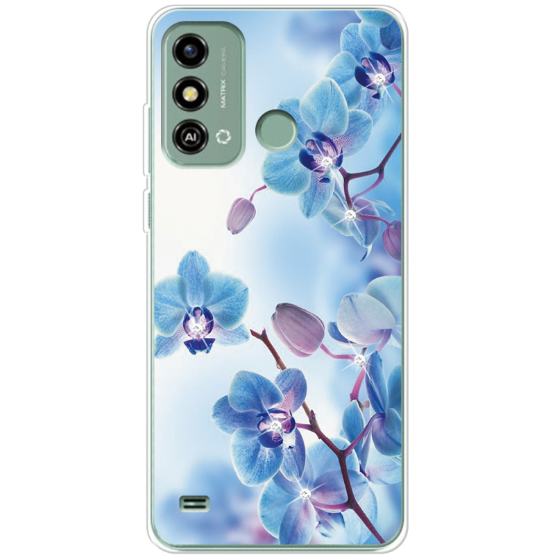 Чехол со стразами ZTE Blade A53 Orchids