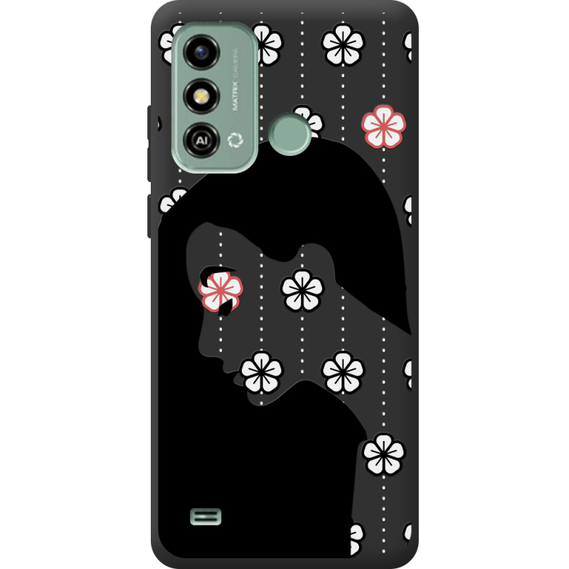 Черный чехол BoxFace ZTE Blade A53 Flower Hair