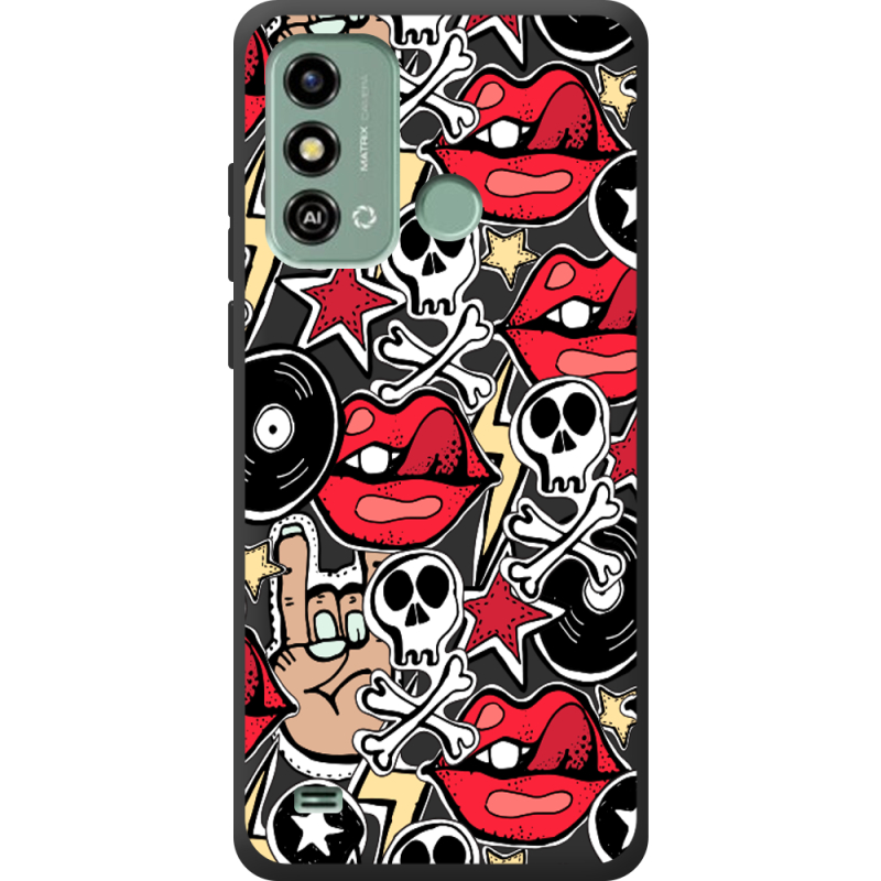 Черный чехол BoxFace ZTE Blade A53 Rock Graffiti