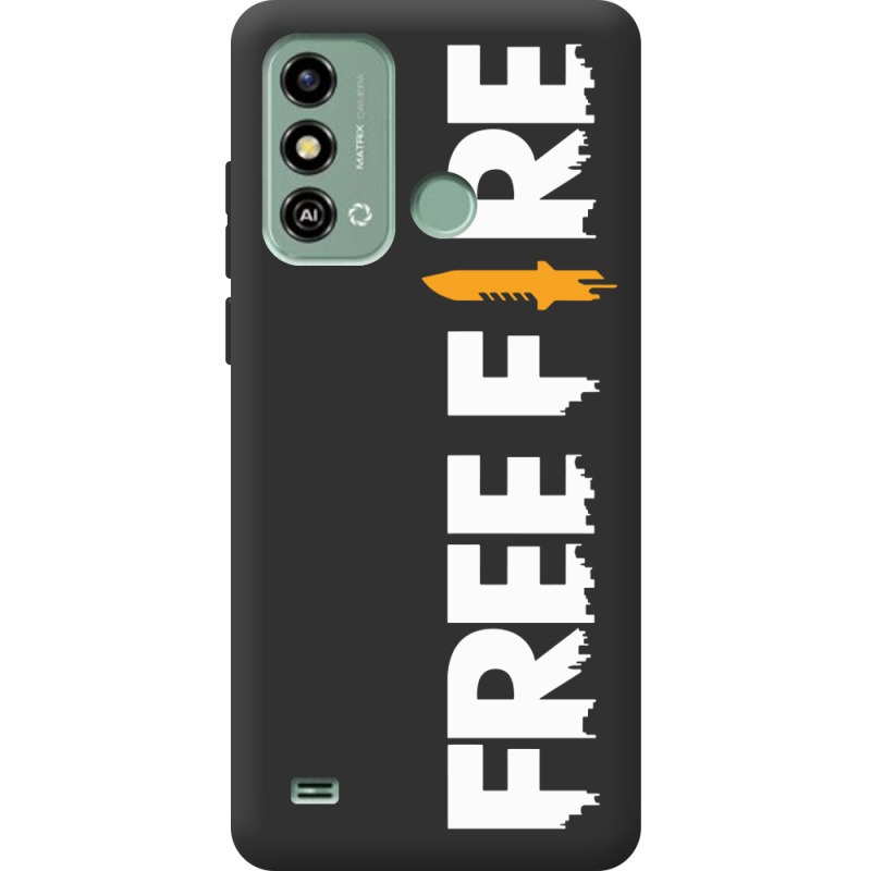 Черный чехол BoxFace ZTE Blade A53 Free Fire White Logo