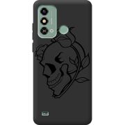 Черный чехол BoxFace ZTE Blade A53 Skull and Roses