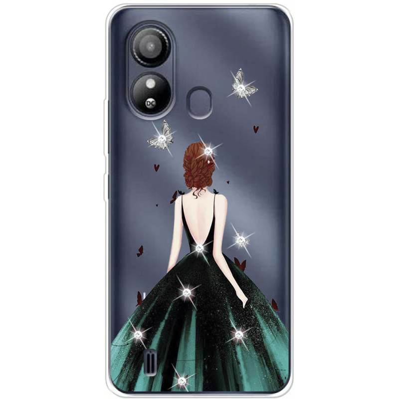 Чехол со стразами ZTE Blade L220 Girl in the green dress