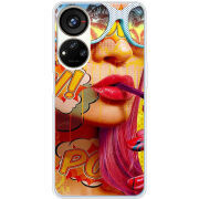 Чехол BoxFace ZTE Blade V40s Yellow Girl Pop Art