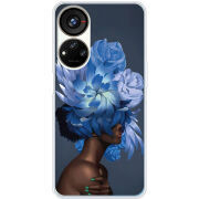 Чехол BoxFace ZTE Blade V40s Exquisite Blue Flowers