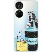 Прозрачный чехол BoxFace ZTE Blade V40s City Girl