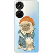 Прозрачный чехол BoxFace ZTE Blade V40s Dog Coffeeman